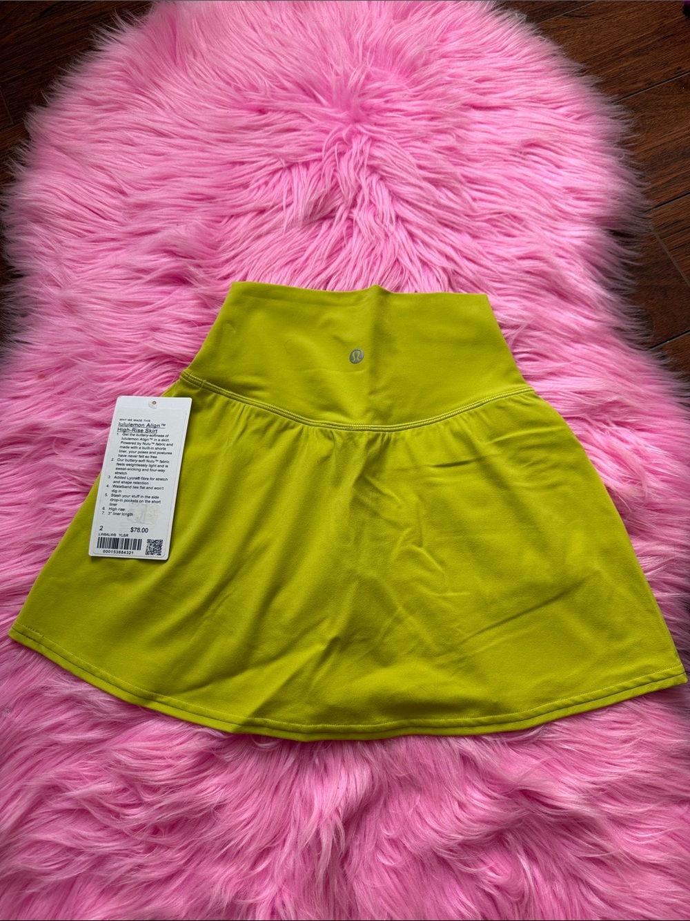 Lululemon Size 2 Align High-Rise
Skirt
Yellow Serpentine, NWT